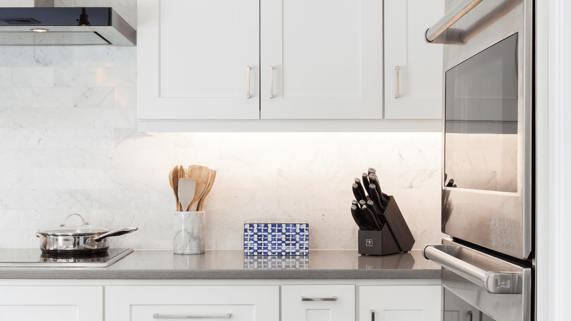 Recessed corner sink cabinet, with a low-divide sink set in Montgomery  counter - Transitional - Kitchen - Houston - by Bay Area Kitchens